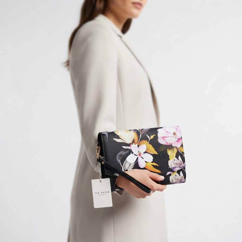Ted Baker Floral Envelope Clutch with Wristlet Strap