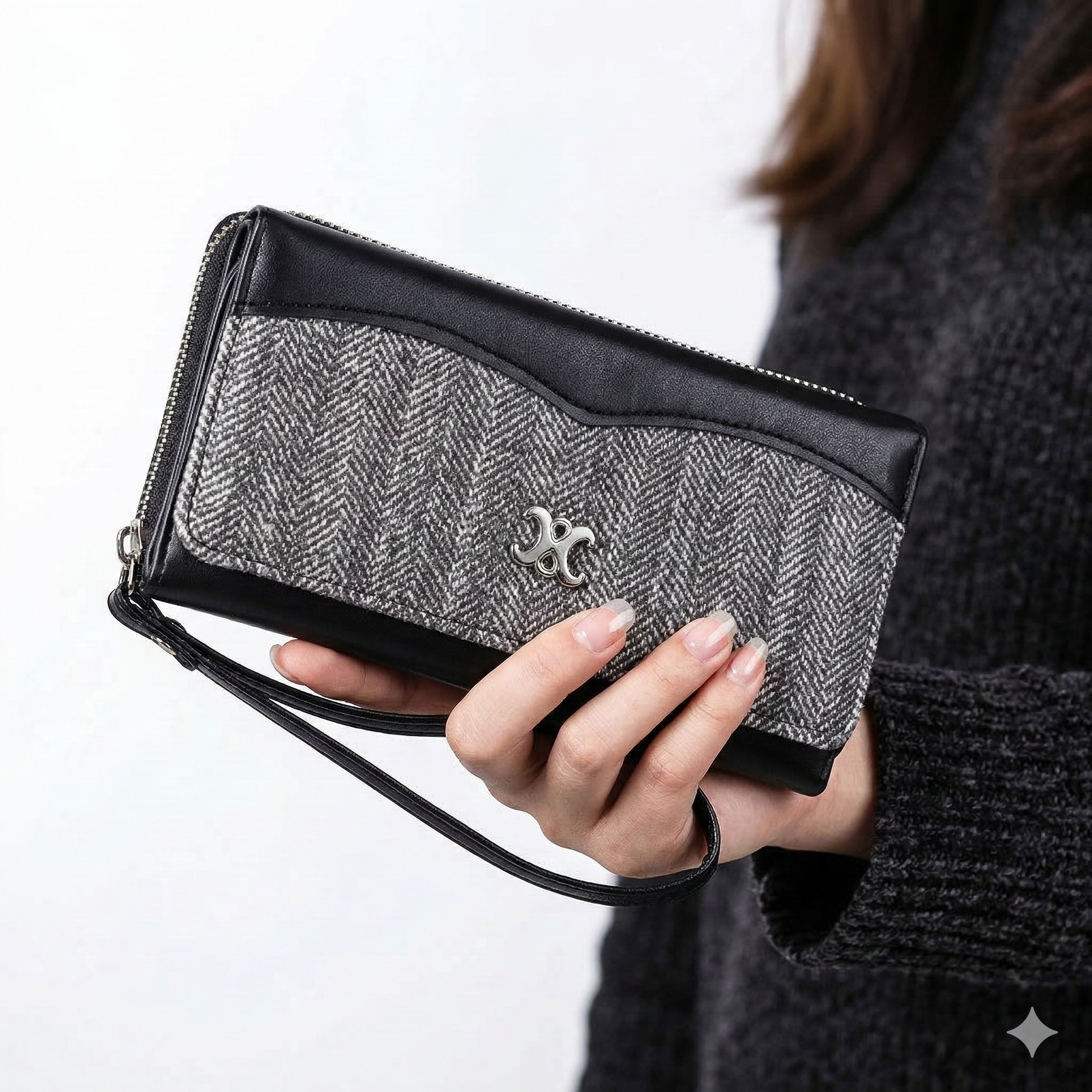 Sleek Tri-Tone Wallet 🖤🤍🤎
