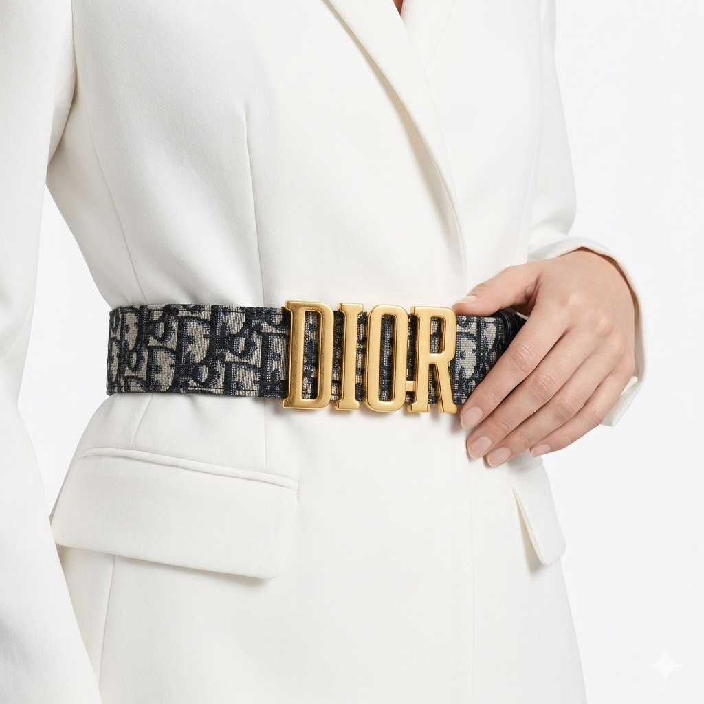Dior Oblique Belt Set with Interchangeable Buckles 🌟💼🖤