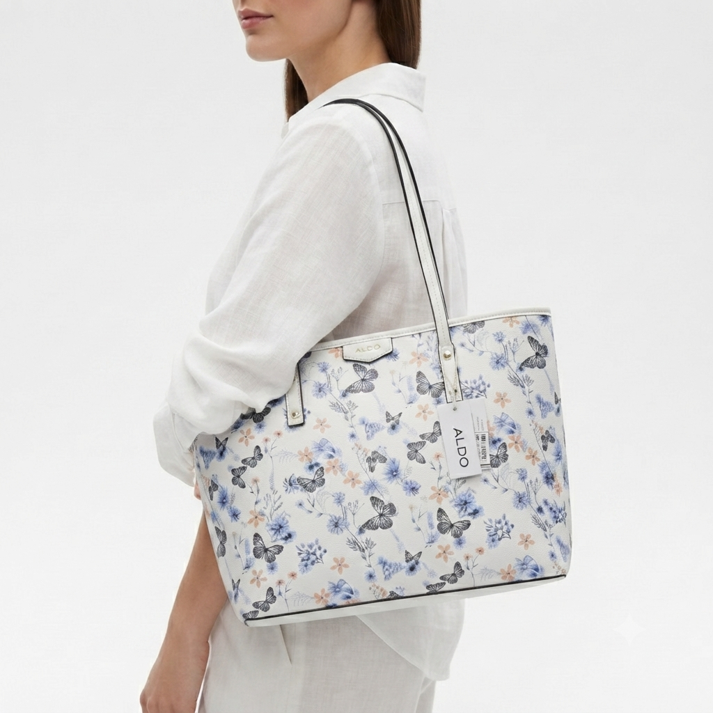 Aldo Floral Butterfly Tote Bag with Matching Card Wallet 🦋🌸