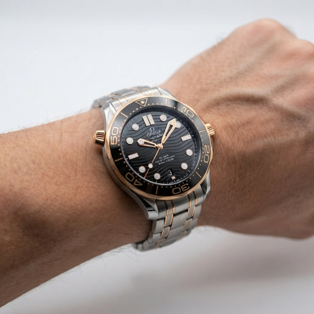 Omega Seamaster Professional Two-Tone Wave Dial Chronometer Watch