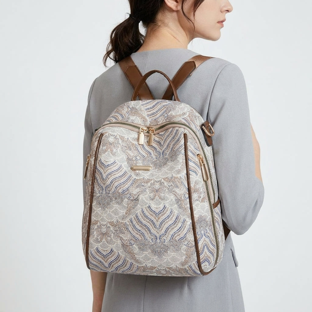 Marles Kelleh Patterned Leather Backpack