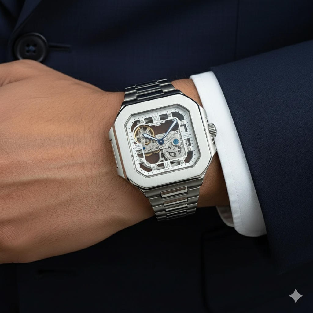 Patek Philippe Skeletonized Stainless Steel Watch ⌚✨💎