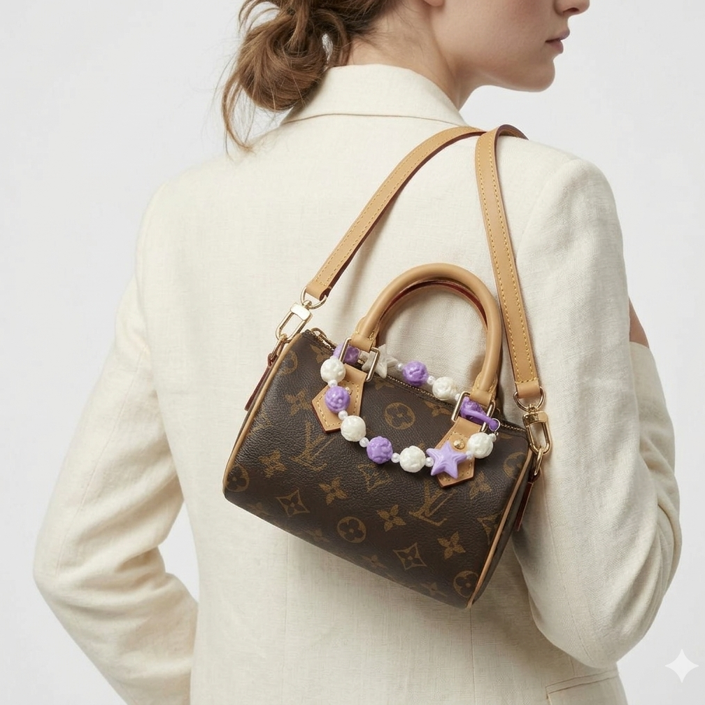 Monogram Nano Speedy with Floral Charm Louis Vuitton 👜✨🌸
