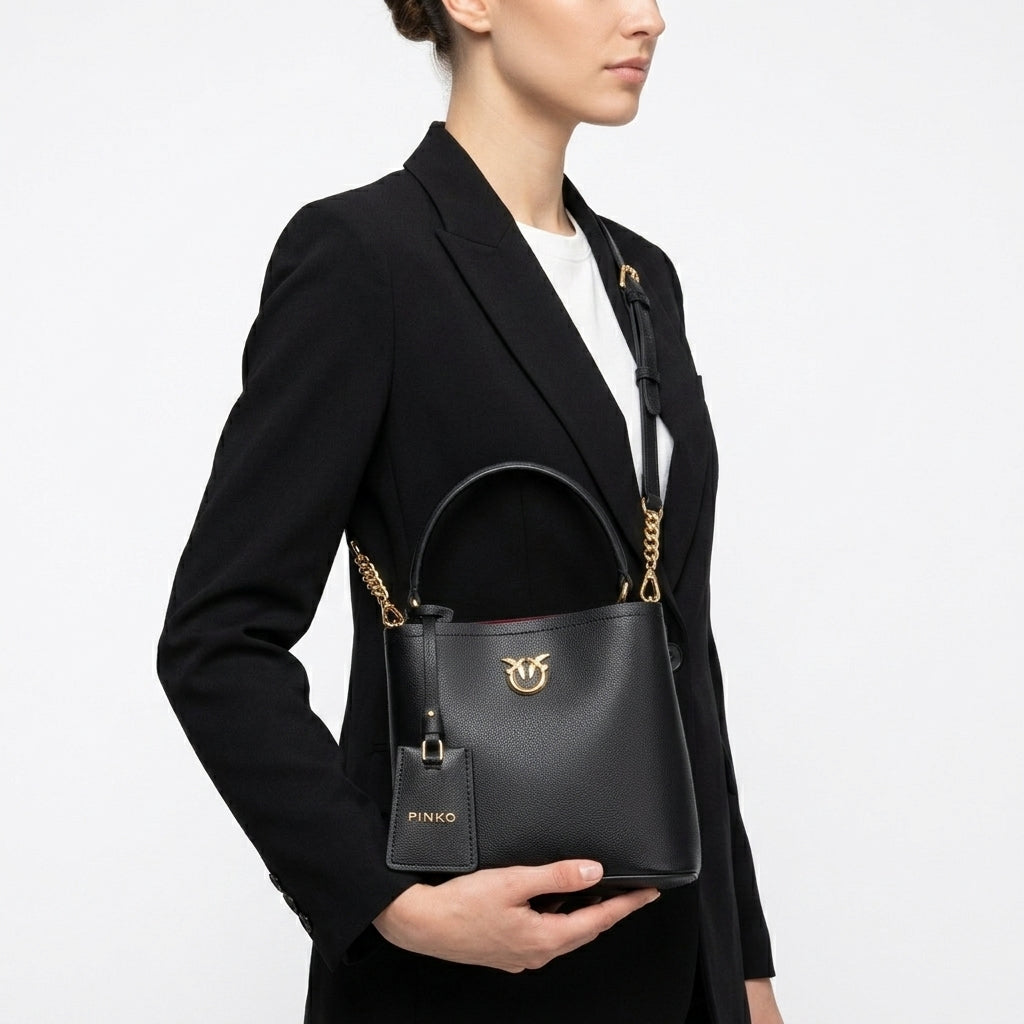 Pinko Original Black Bucket Bag with NFC Technology 🖤👜