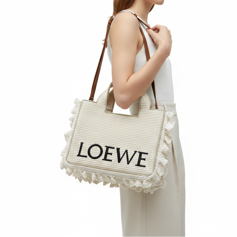 LOEWE Ruffled Raffia Tote Bag 🌸☀️✨