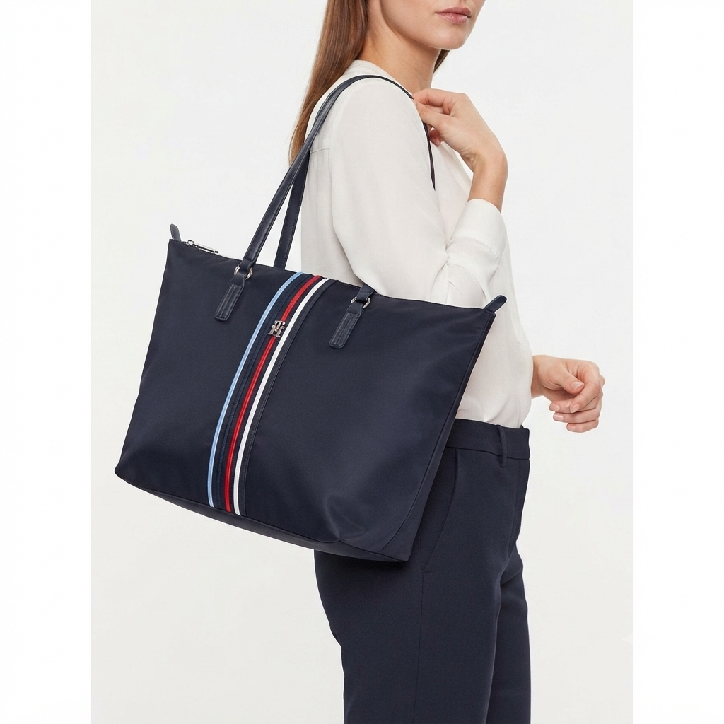 Tommy Hilfiger Signature Stripe Navy Tote Bag 👜