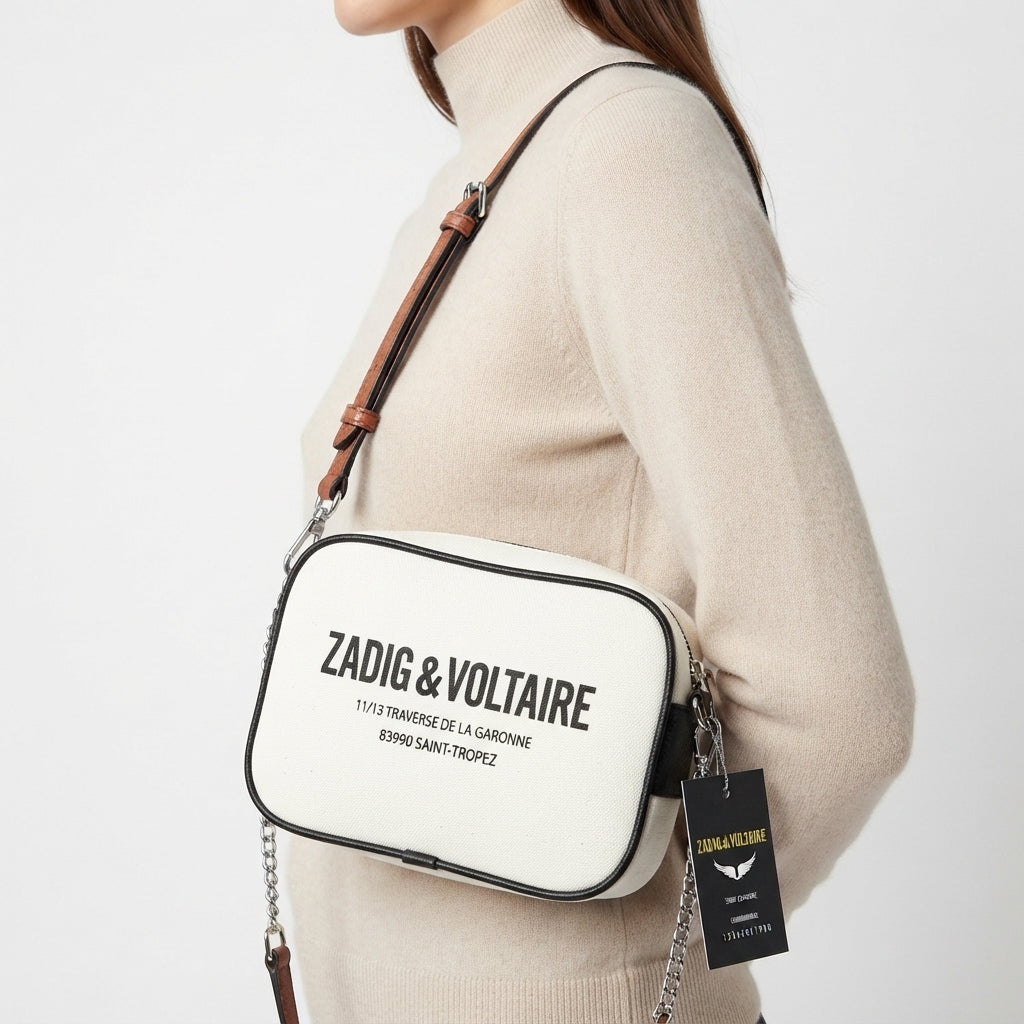 Zadig & Voltaire Canvas Crossbody with Chain Strap