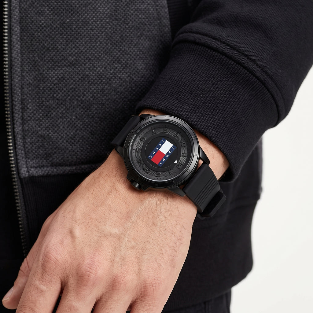 Tommy Jeans All Black Sport Silicone Watch