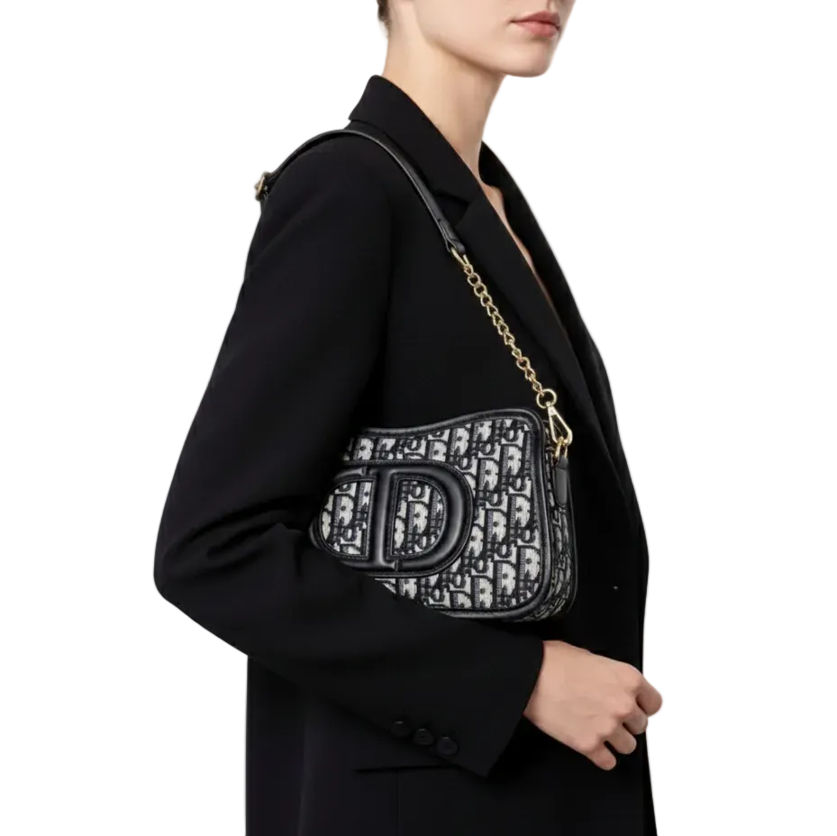 Dior Oblique Canvas Handbag with Signature CD Logo 👜✨🖤