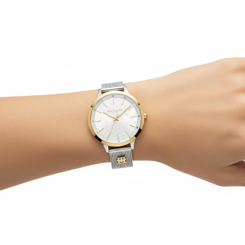 Tommy Hilfiger Two-Tone Mesh Bracelet Watch ✨⌚️⭐