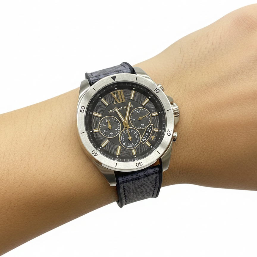 Michael Kors Chronograph Watch with Monogram Strap ⌚✨💎