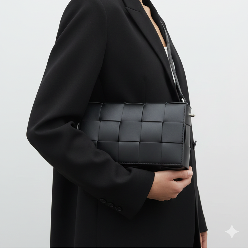 Bottega Veneta Intrecciato Leather Crossbody Bag in Black 👜🖤✨