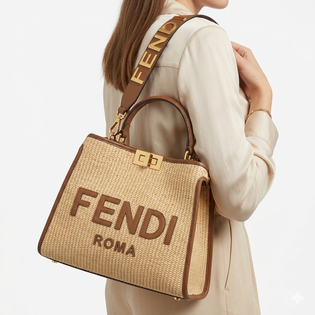 Fendi Beige & Brown Bag 👜🤎 Chic Designer Accessory