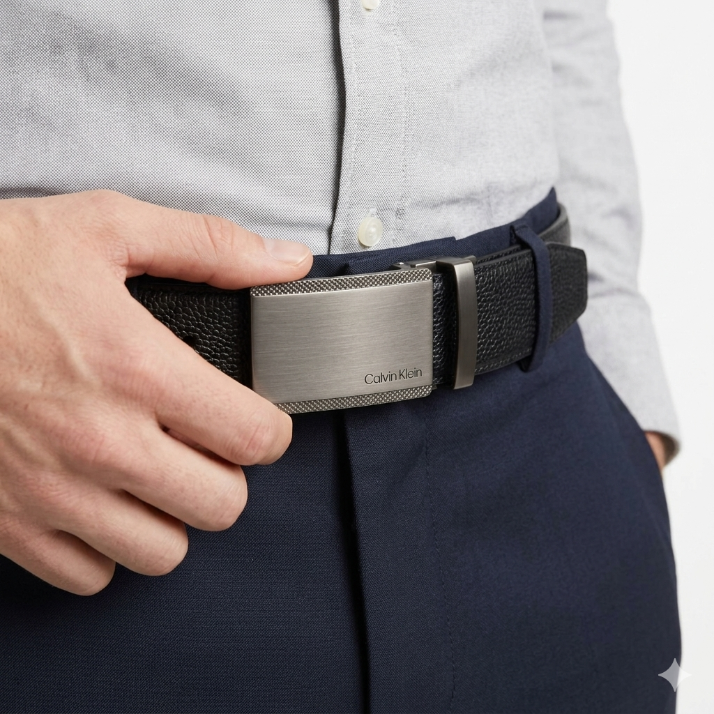 Calvin Klein Interchangeable Leather Belt Set with Two Straps & Buckle 🤎✨🎁