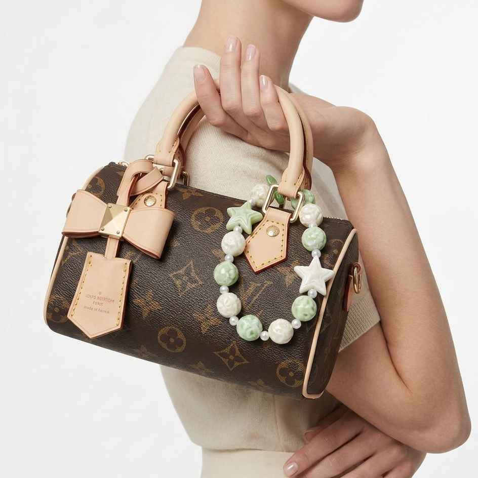 Louis Vuitton Monogram Nano Speedy with Custom Bag Charms 🧳🍬🎀