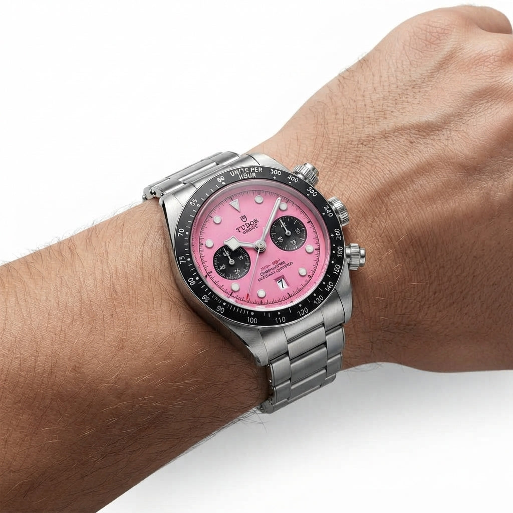 Tudor Chronograph Stainless Steel Watch with Gradient Dial