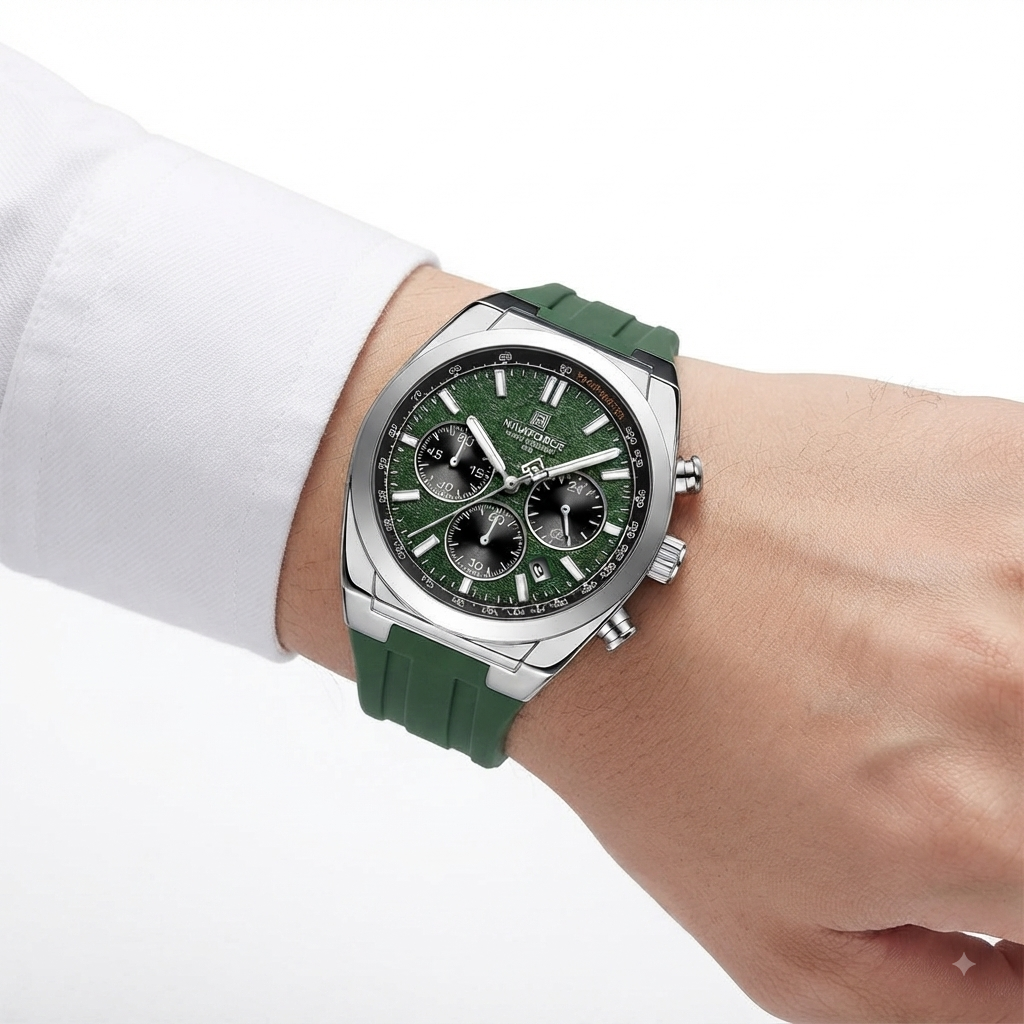 NAVIFORCE Chronograph Watch with Textured Dial