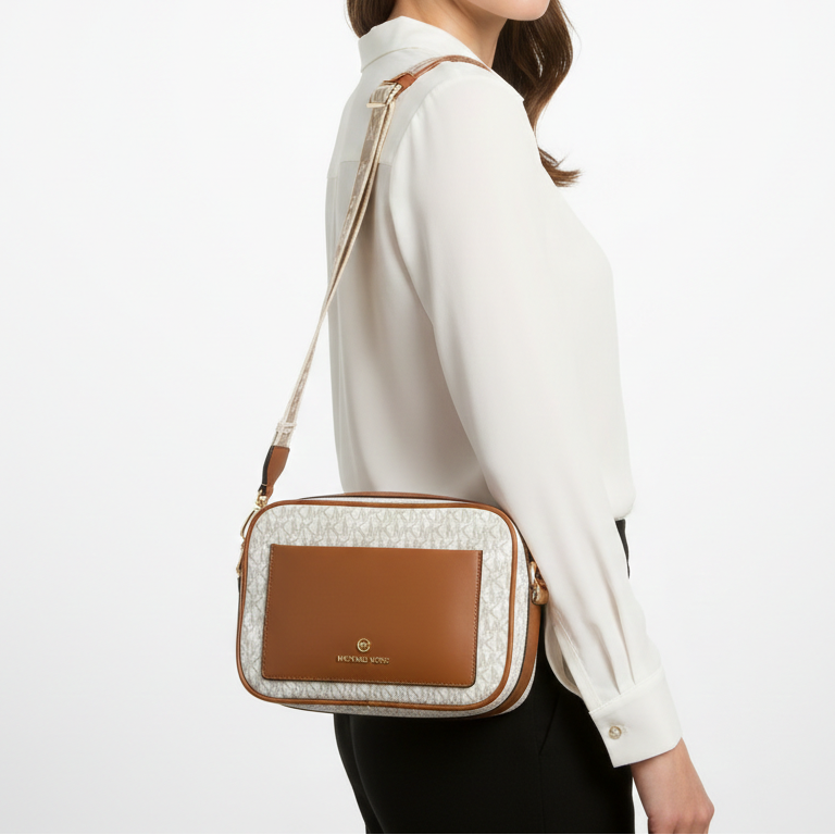 Michael Kors Signature Logo Jet Set Crossbody Bag 👜✨🤎