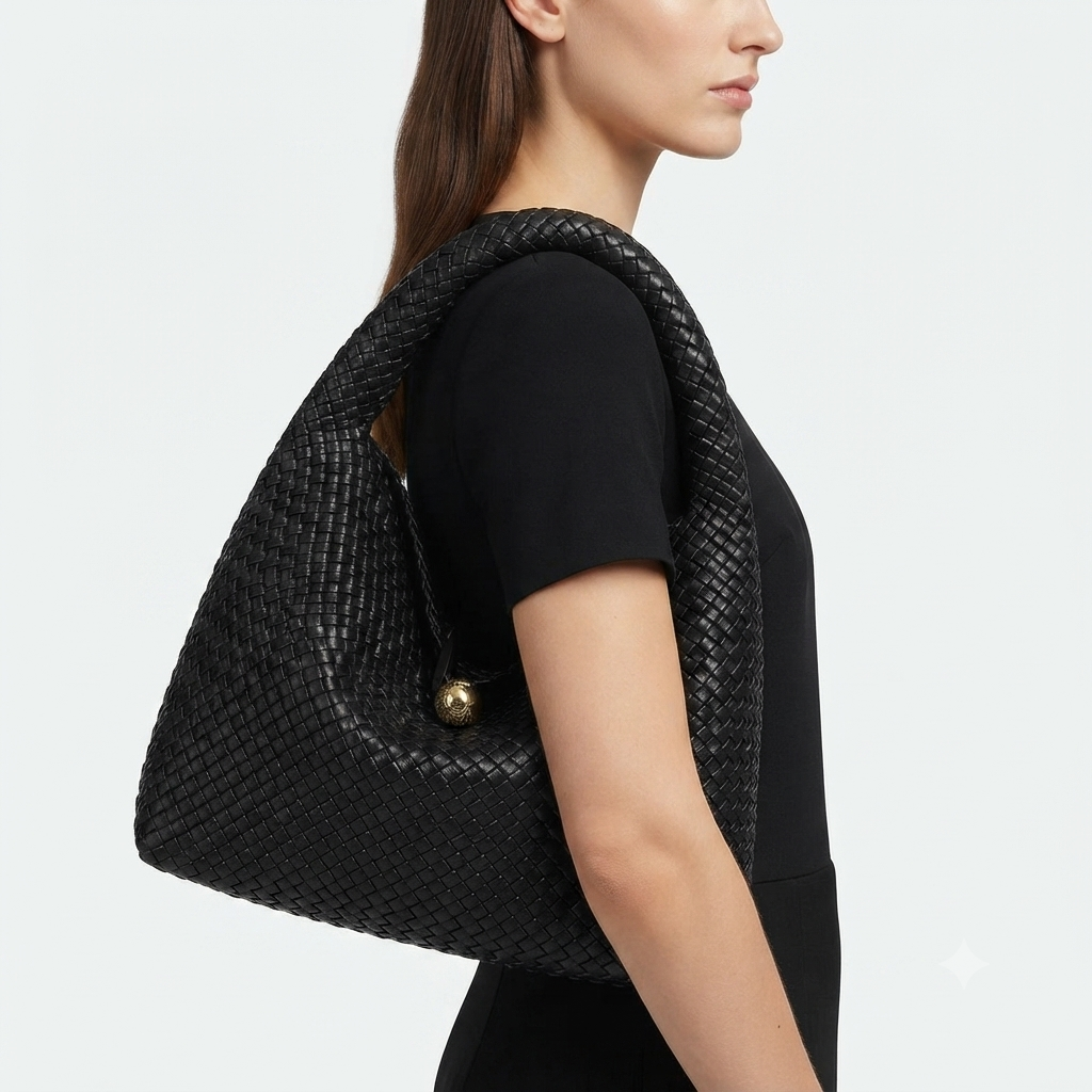 Bottega Style Woven Hobo Bag with Matching Pouch 👜✨