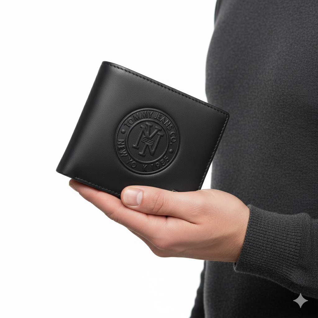 Tommy Hilfiger Leather Bifold Wallet with Embossed Heritage Crest 💼 🗽 🧵