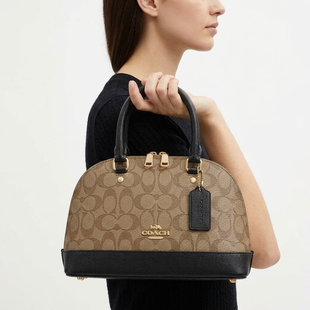 Coach Signature Monogram Dome Satchel Handbag