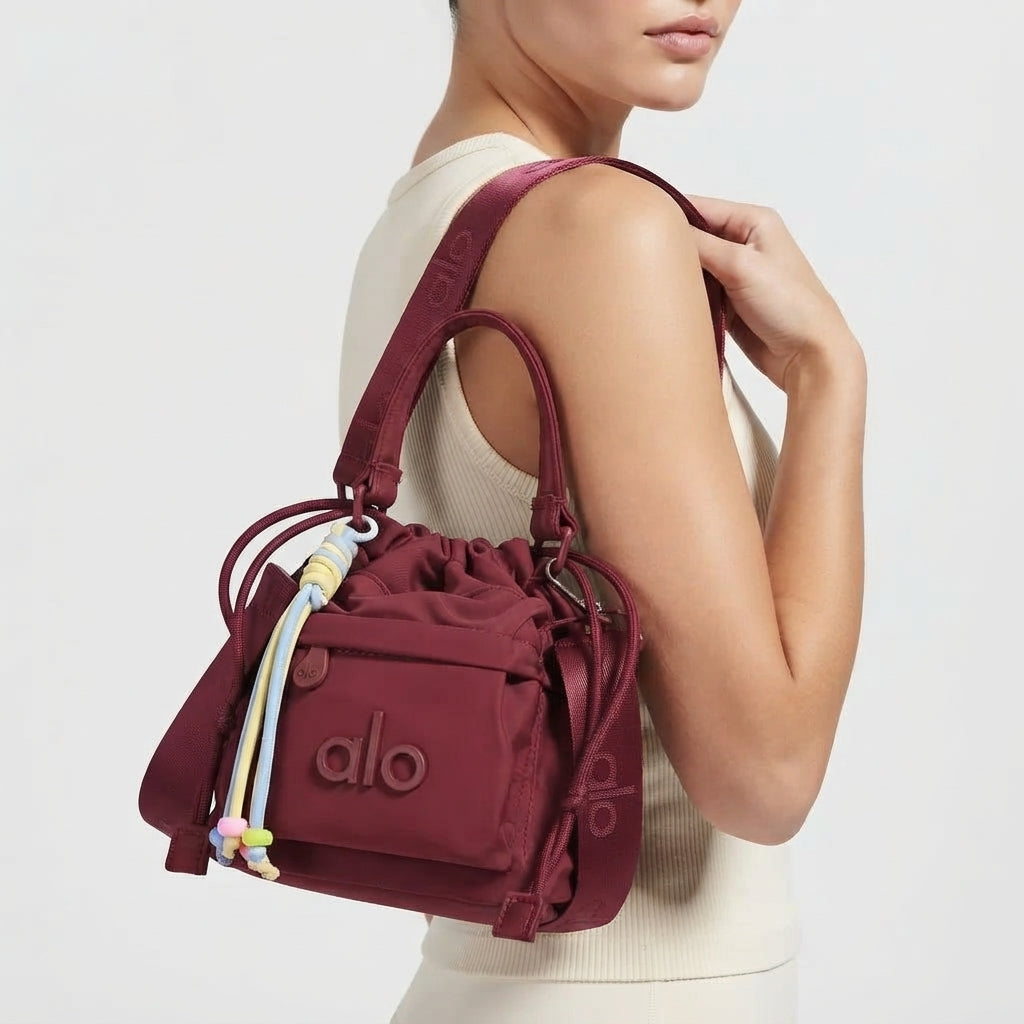 Alo Mirror Original Small Drawstring Bag with Beaded Tassel