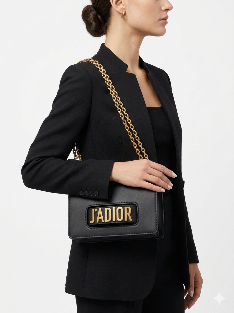 Dior J'Adior Black Flap Bag with Gold Chain 👜✨🖤