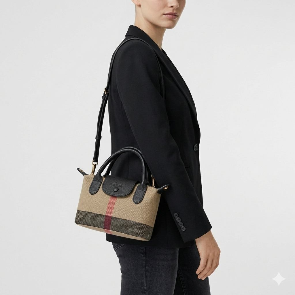 Burberry Beige & Brown Check Bag 👜🤎 Classic Style