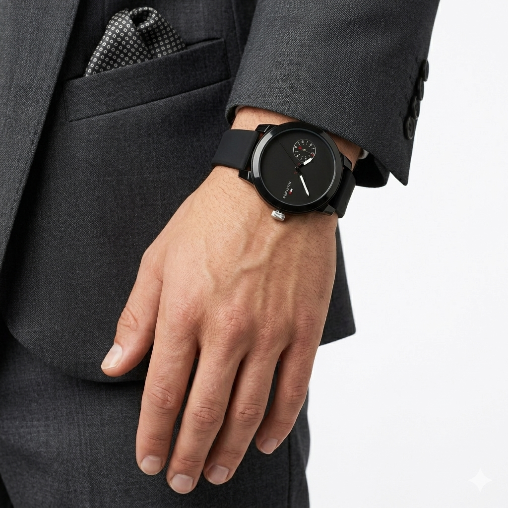Tommy Hilfiger Minimalist Matte Black Watch ⌚️🖤✨