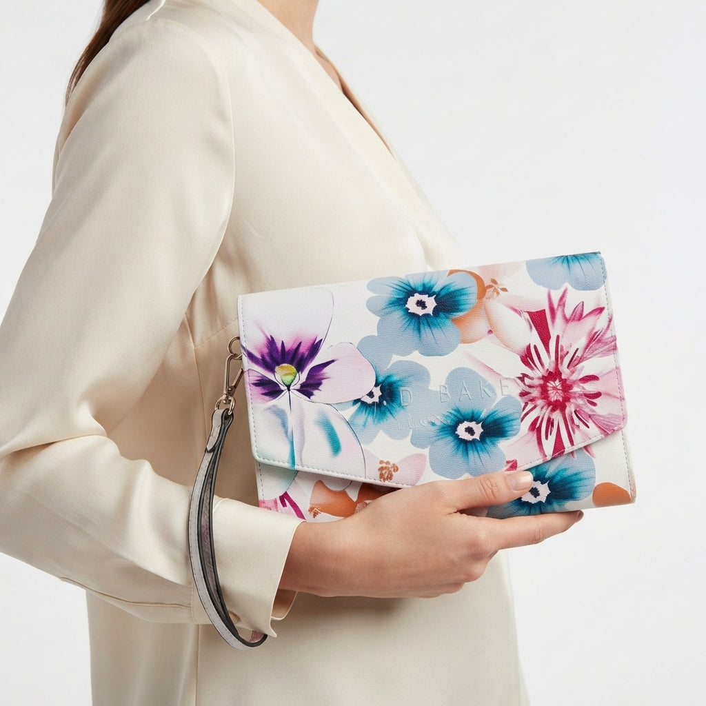 Ted Baker Floral Print Envelope Clutch Bag