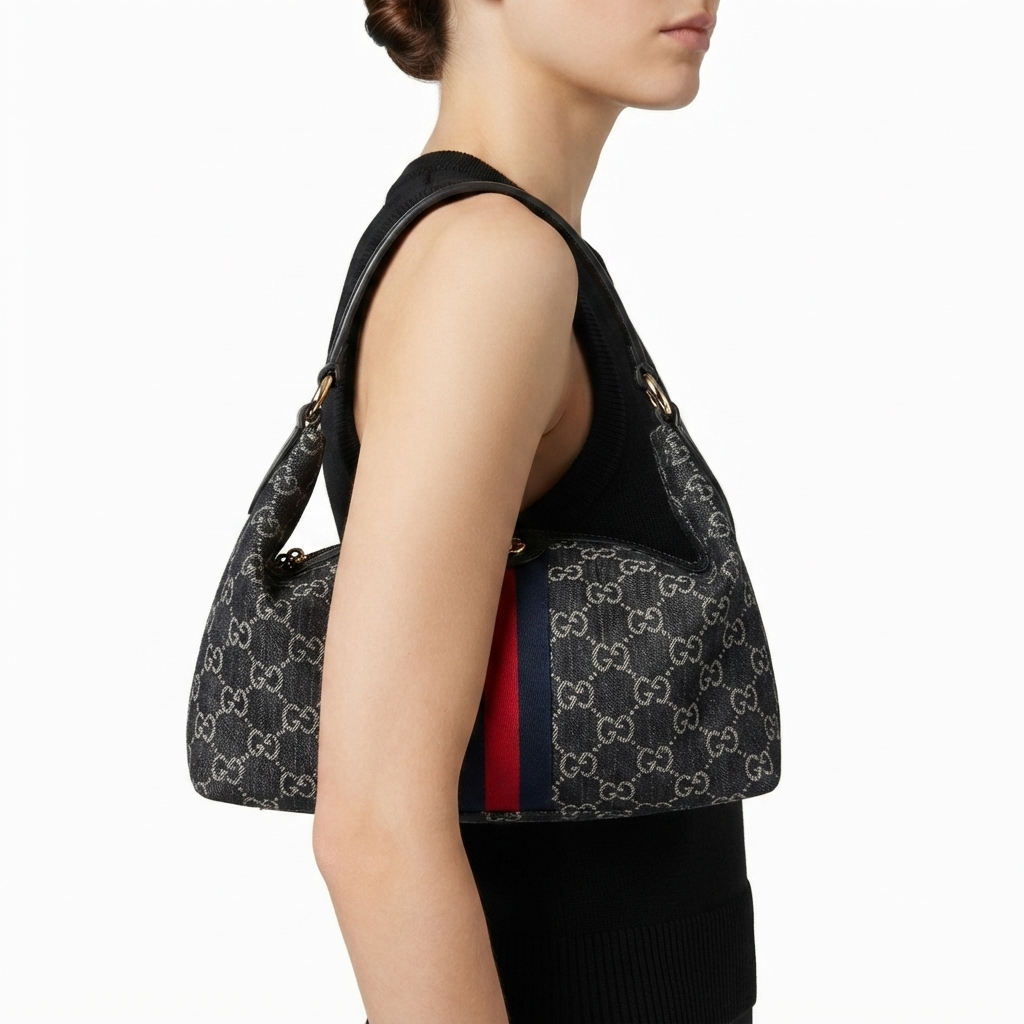 Gucci GG Monogram Canvas Handbag with Web Stripe 👜✨