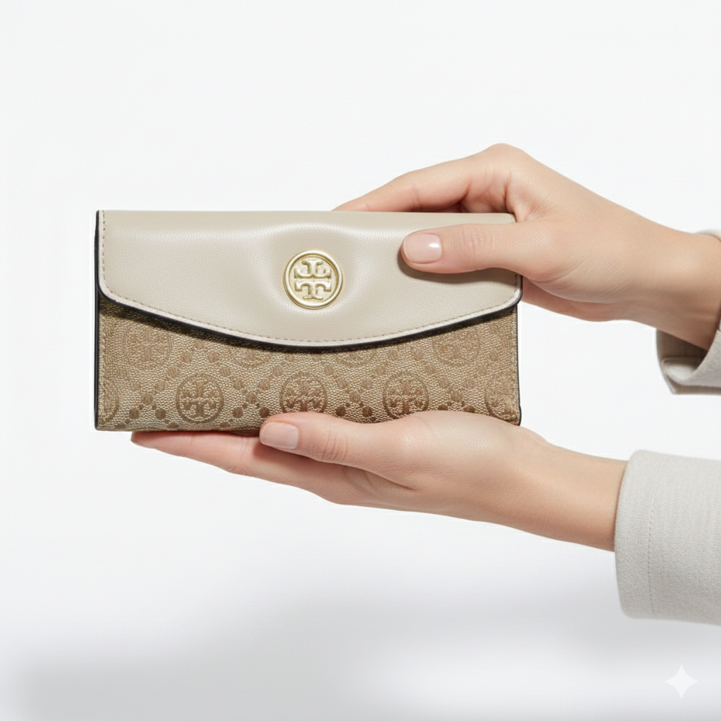 Tory Burch Two-Tone Monogram Envelope Wallet 💼✨👝