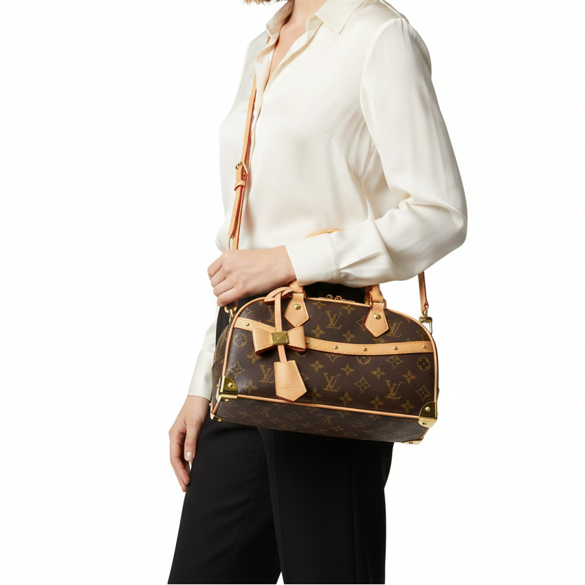 Louis Vuitton Monogram Sac Plat Riveting Handbag 👜✨🤎