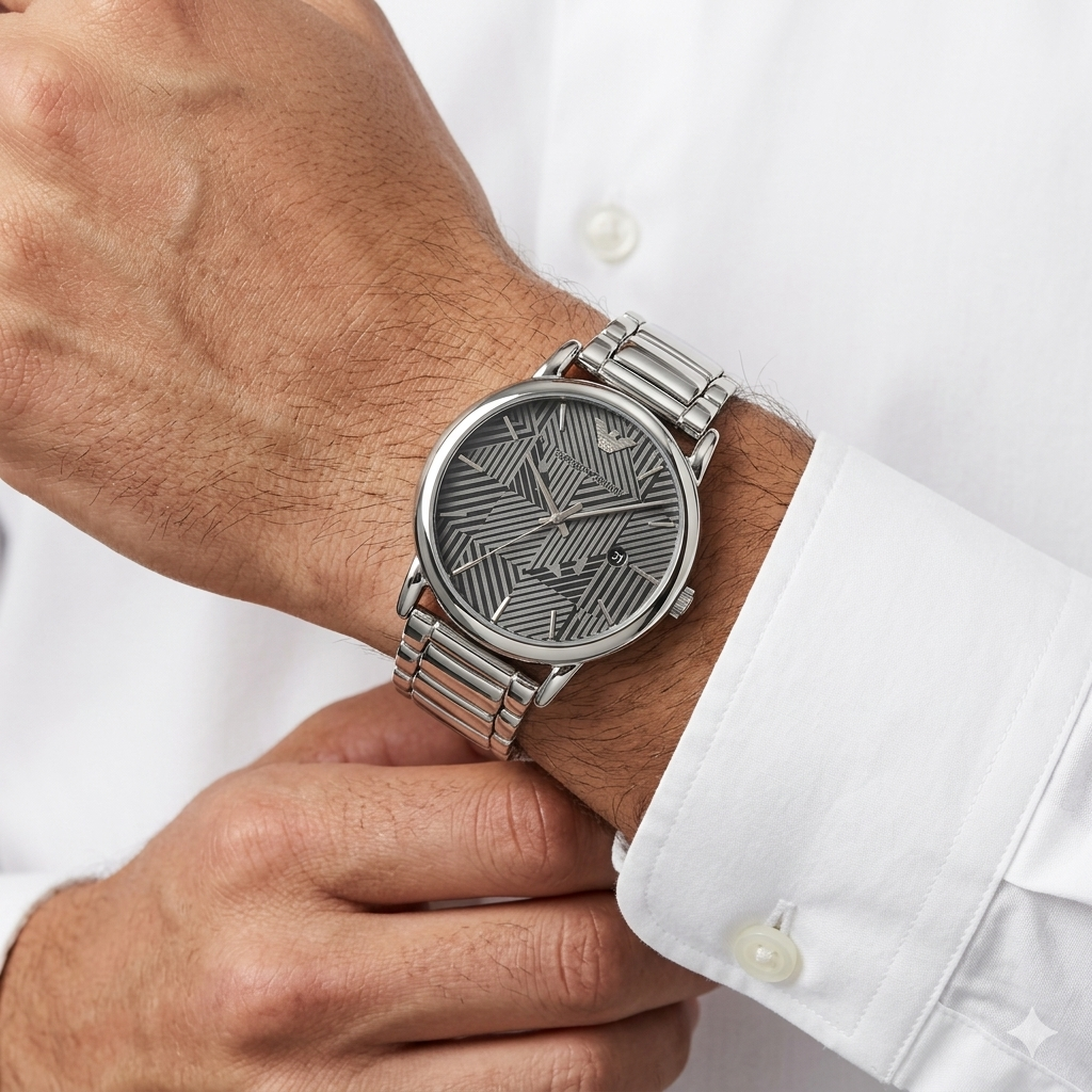Emporio Armani Men's Dress Watch with Geometric Pattern Dial ⌚️✨👔