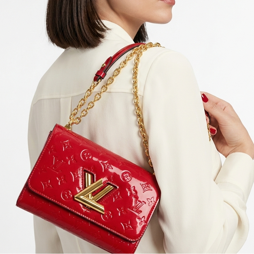 LV Monogram Bag: Black & Red Accent 🖤❤️