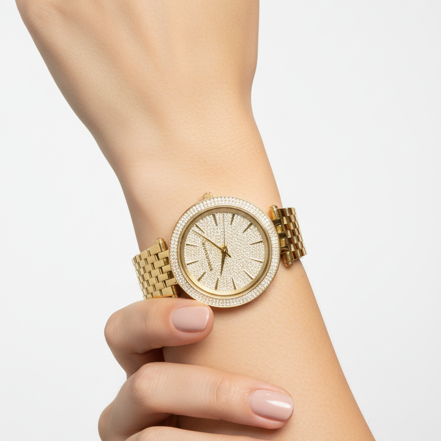 Michael Kors Darci Pave Gold Tone Ladies Watch ✨ ⌚ 💛
