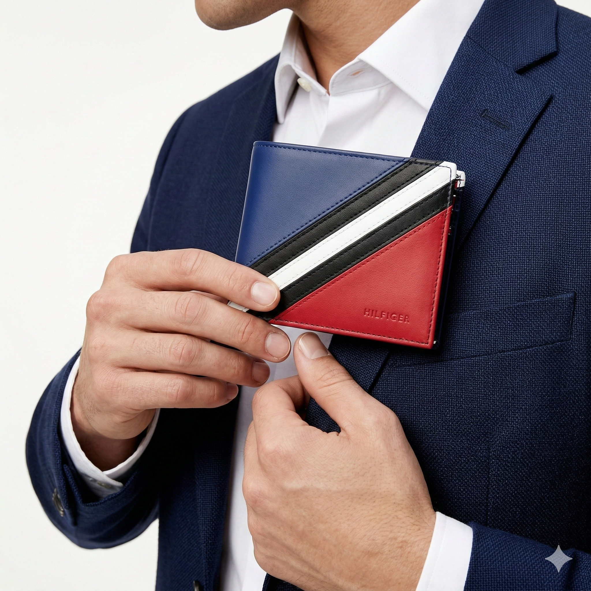 Tommy Hilfiger Men's Diagonal Stripe Bifold Wallet 💳👔🏙️