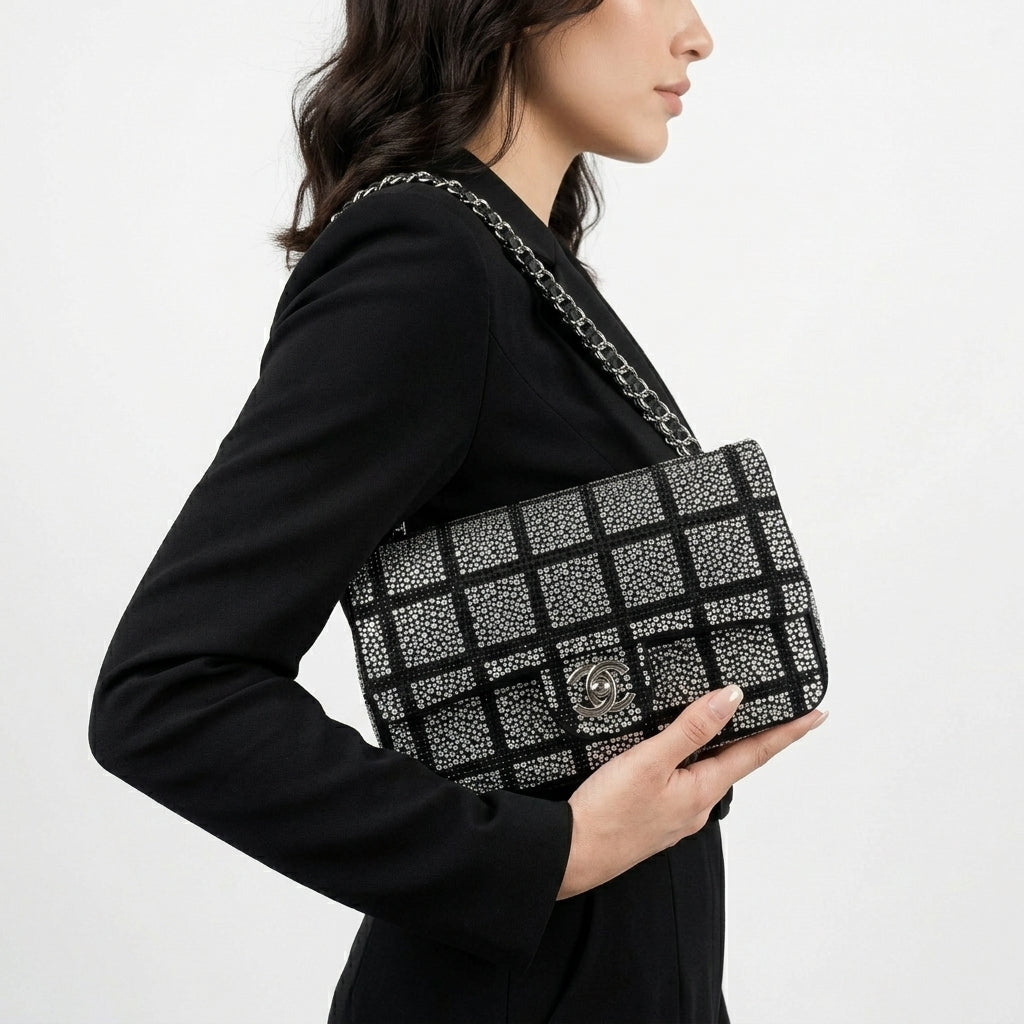 Chanel Rhinestone Checkered Flap Bag