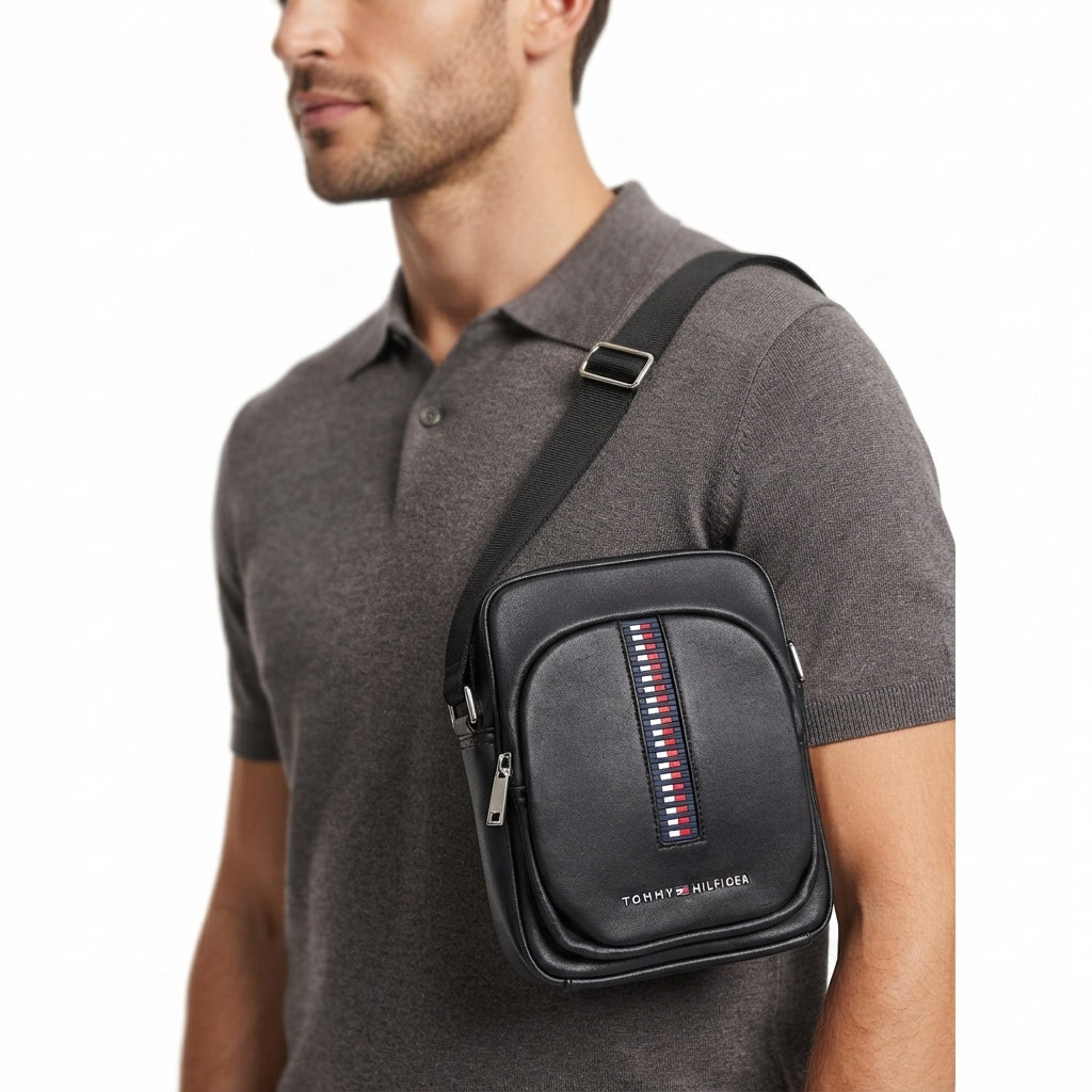 Tommy Hilfiger Signature Stripe Faux Leather Crossbody Bag