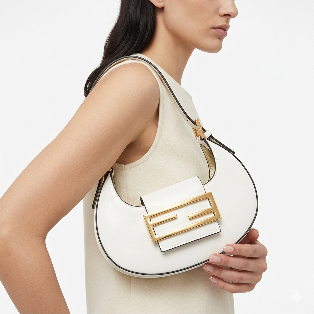 Fendi White & Gold Bag ⚜️ Chic Italian Style
