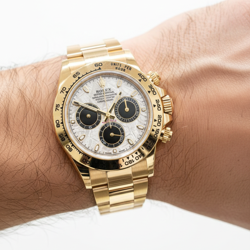 Rolex Cosmograph Daytona in 18k Yellow Gold with Meteorite Dial ⌚✨👑