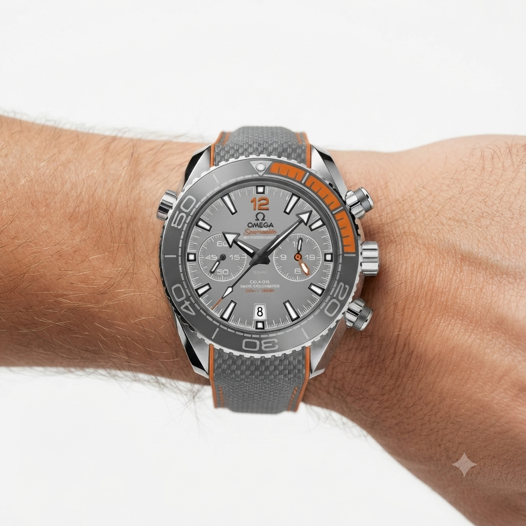 Omega Seamaster Planet Ocean Chronograph in Grey and Orange
