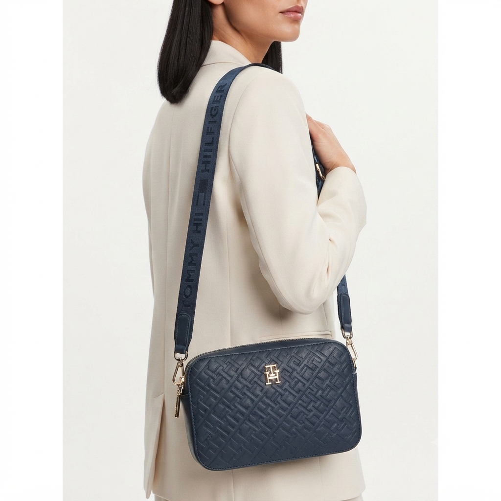 Tommy Hilfiger Monogram Crossbody Bag in Navy Blue 👜✨