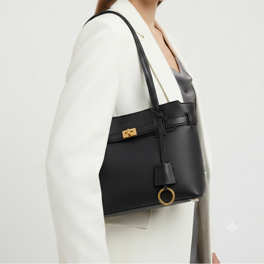 Balenciaga Leather Handbag with Gold-Tone Hardware 👜✨