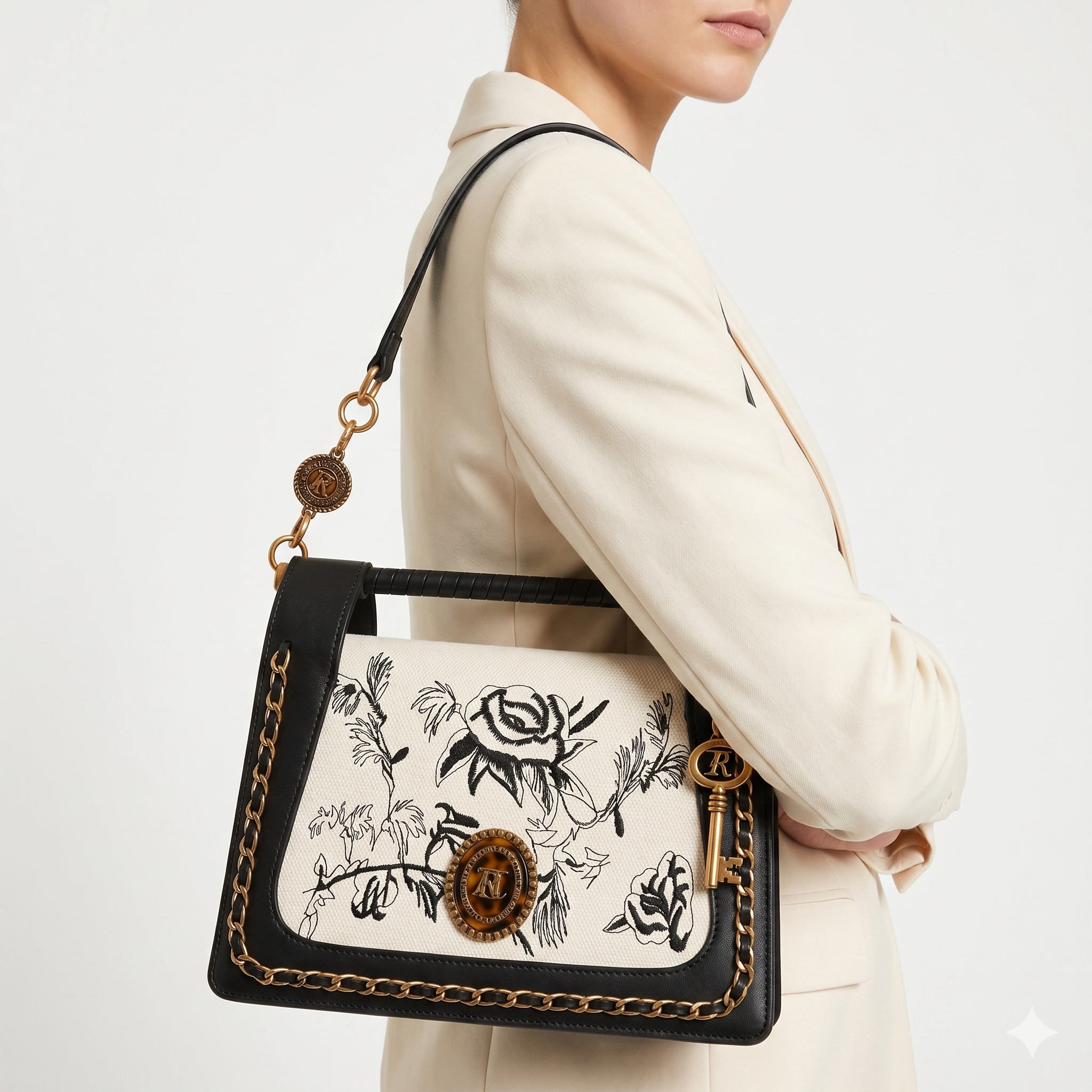 Floral Embroidered Bag 🌹👜🖤