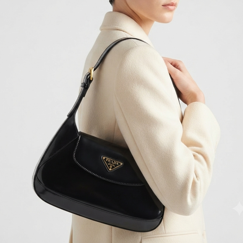 Prada Black Patent Leather Shoulder Bag 🖤✨👜