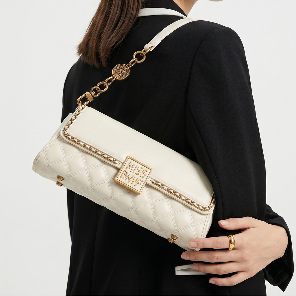 MISS BNVF Cream Quilted Bag 👜🤍