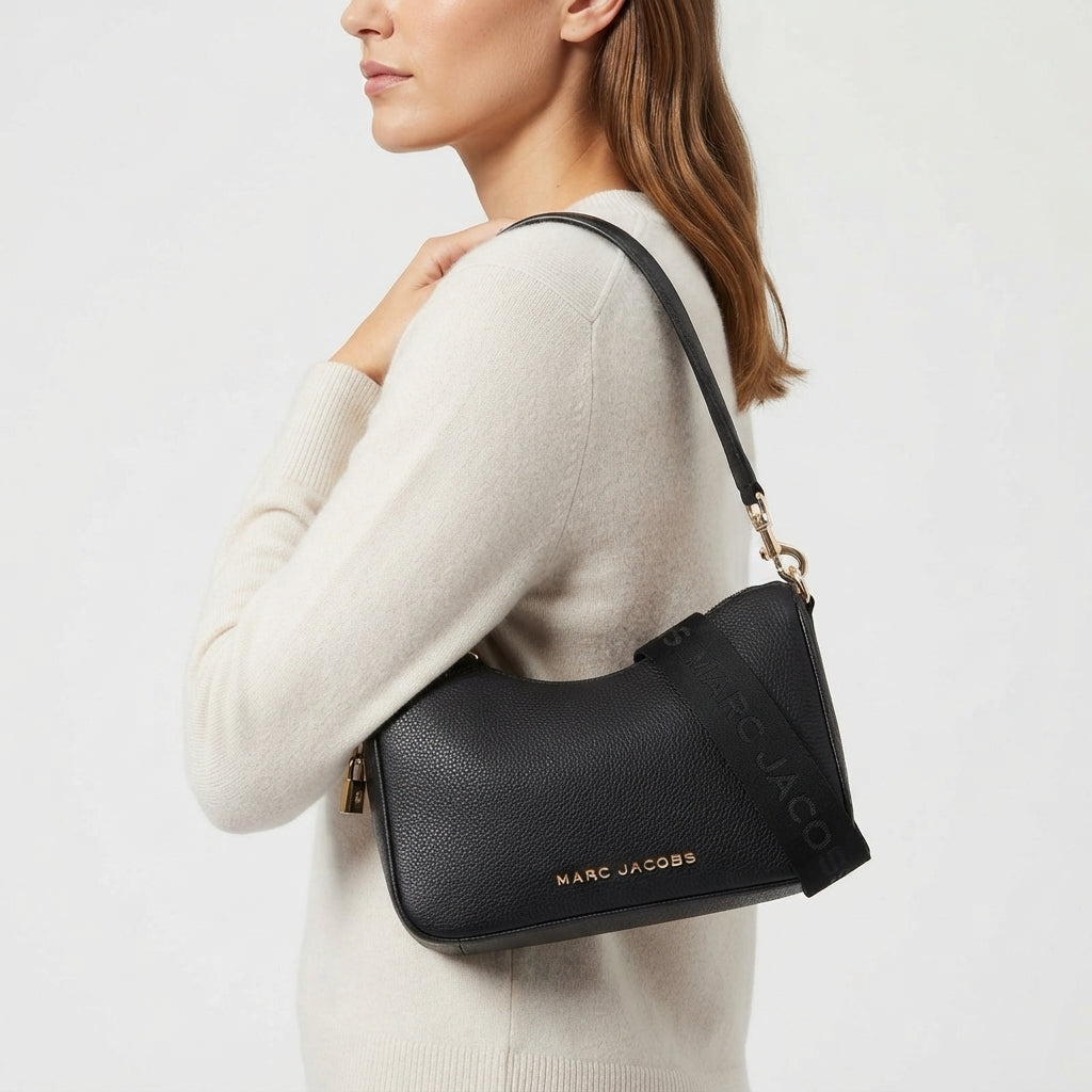 Marc Jacobs Black Signature Crescent Shoulder Bag