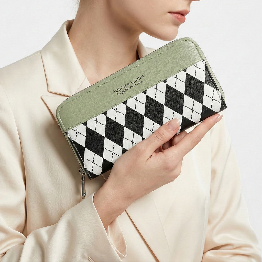 Forever Young Wallet: Green, Black, & White 🤍🖤💚